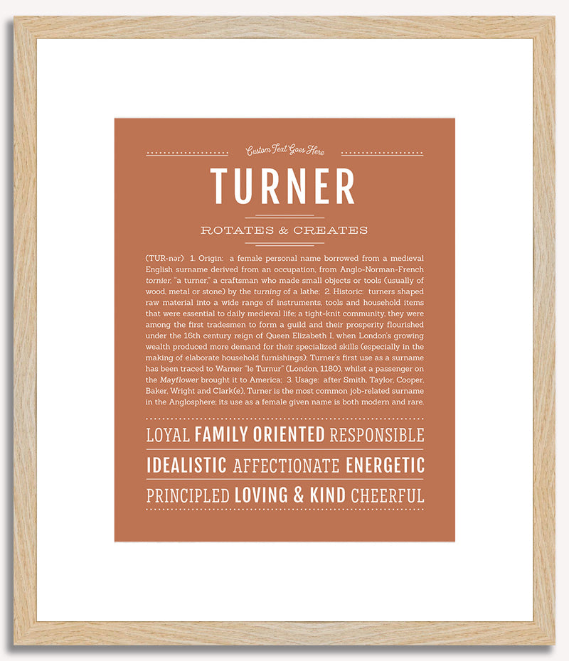 Turner (female) | Name Art Print