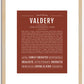 Valdery | Name Art Print