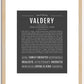 Valdery | Name Art Print