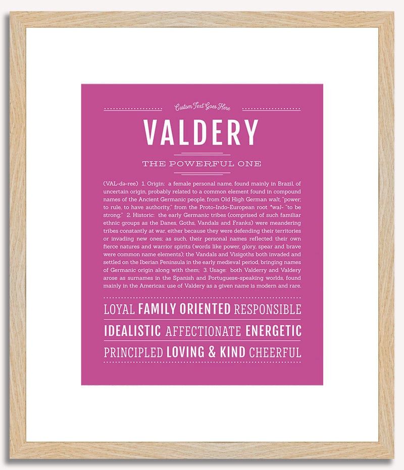 Valdery | Name Art Print