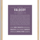 Valdery | Name Art Print