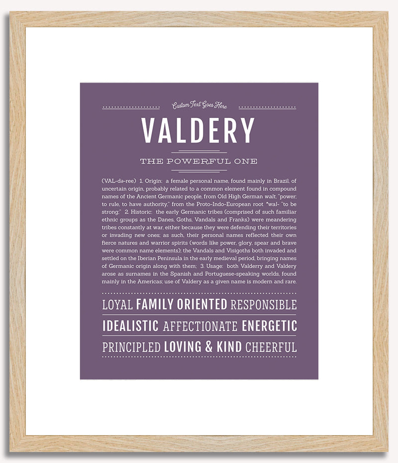 Valdery | Name Art Print