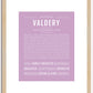 Valdery | Name Art Print