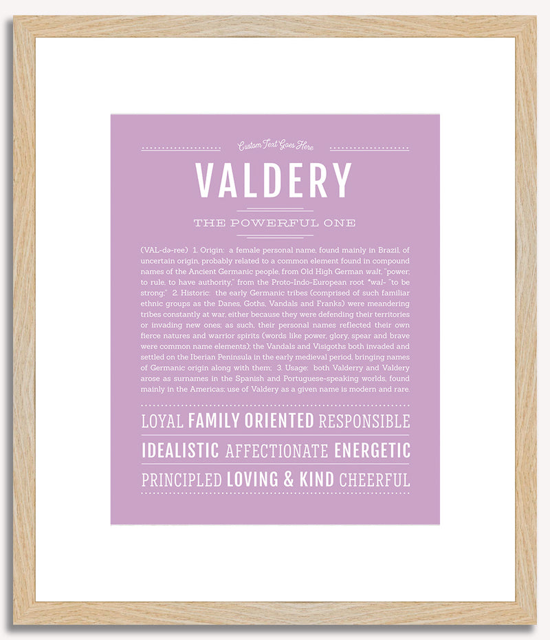 Valdery | Name Art Print