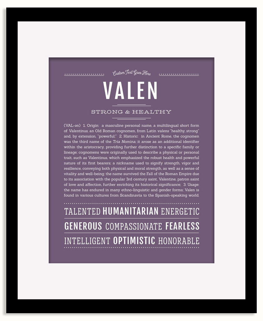 Frame Options | Deep Purple | Black Frame, Matted