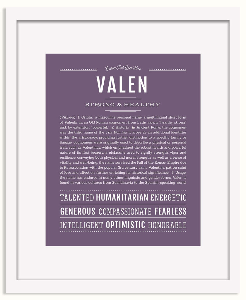 Frame Options | Deep Purple | White Frame, Matted