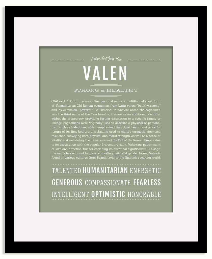 Frame Options | Sage | Black Frame, Matted