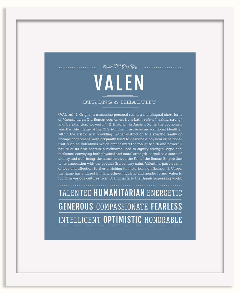 Frame Options | Steele Blue | White Frame, Matted