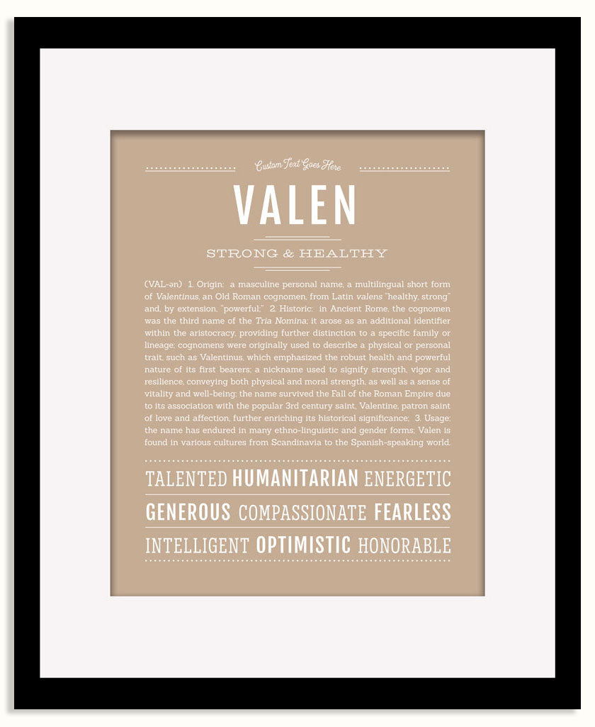 Frame Options | Tan | Black Frame, Matted