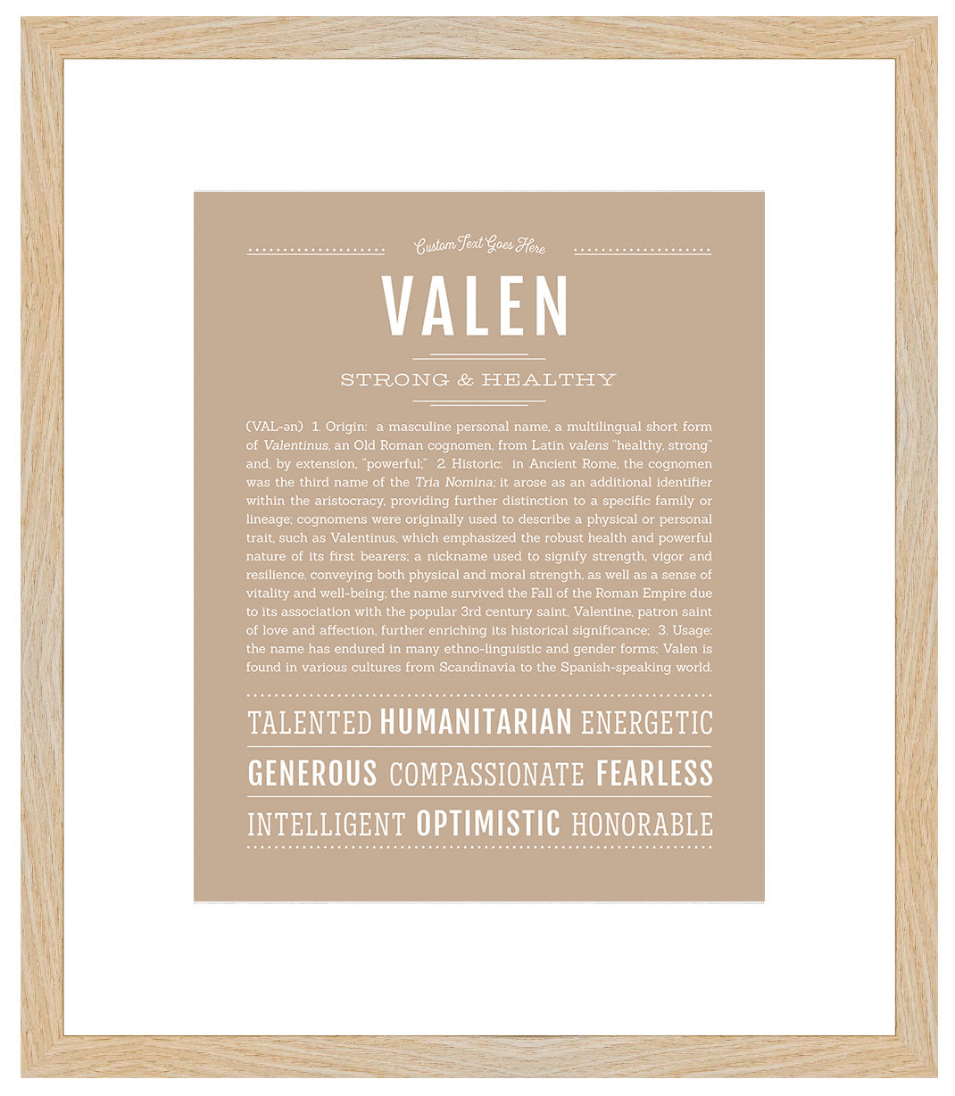 Frame Options | Tan | Maple Frame, Matted