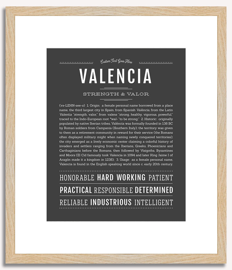 Valencia | Name Art Print