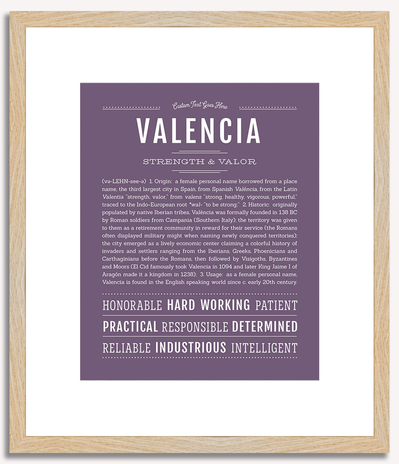 Valencia | Name Art Print