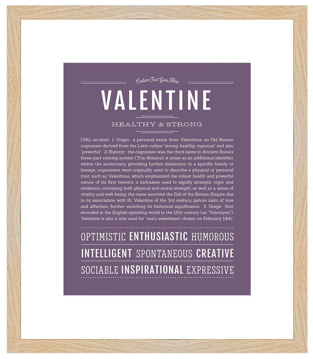 Frame Options | Deep Purple | Maple Frame, Matted
