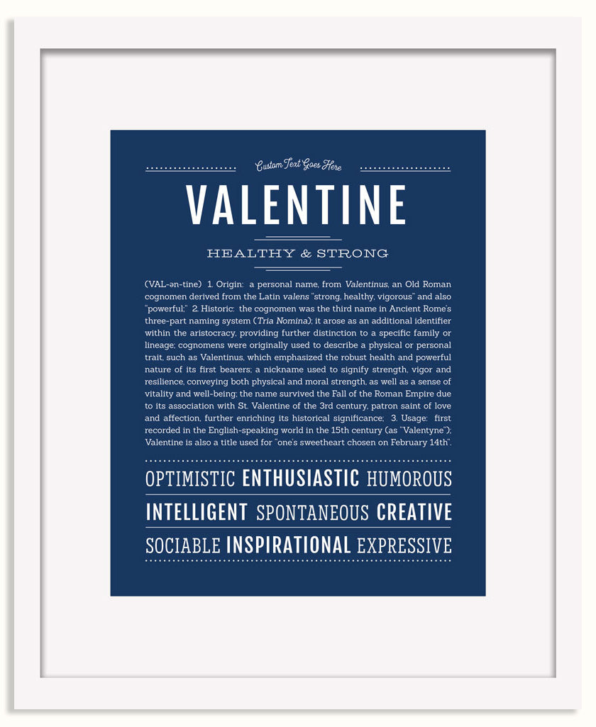 Frame Options | Midnight Blue | White Frame, Matted