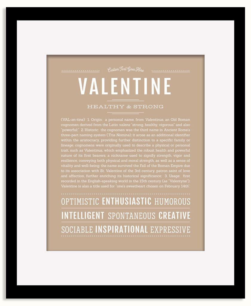 Frame Options | Tan | Black Frame, Matted