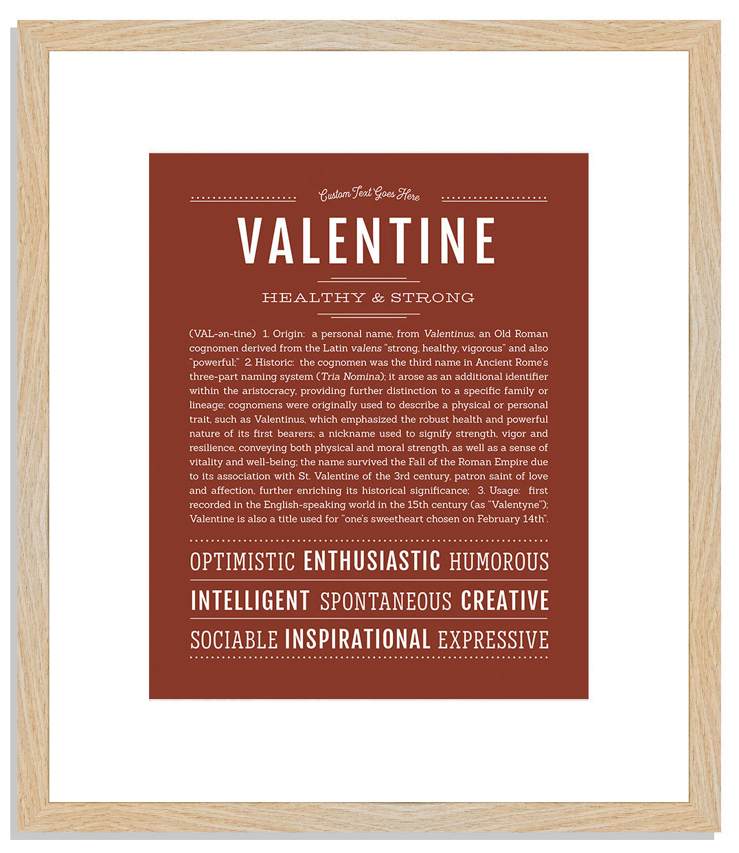 Valentine | Name Art Print