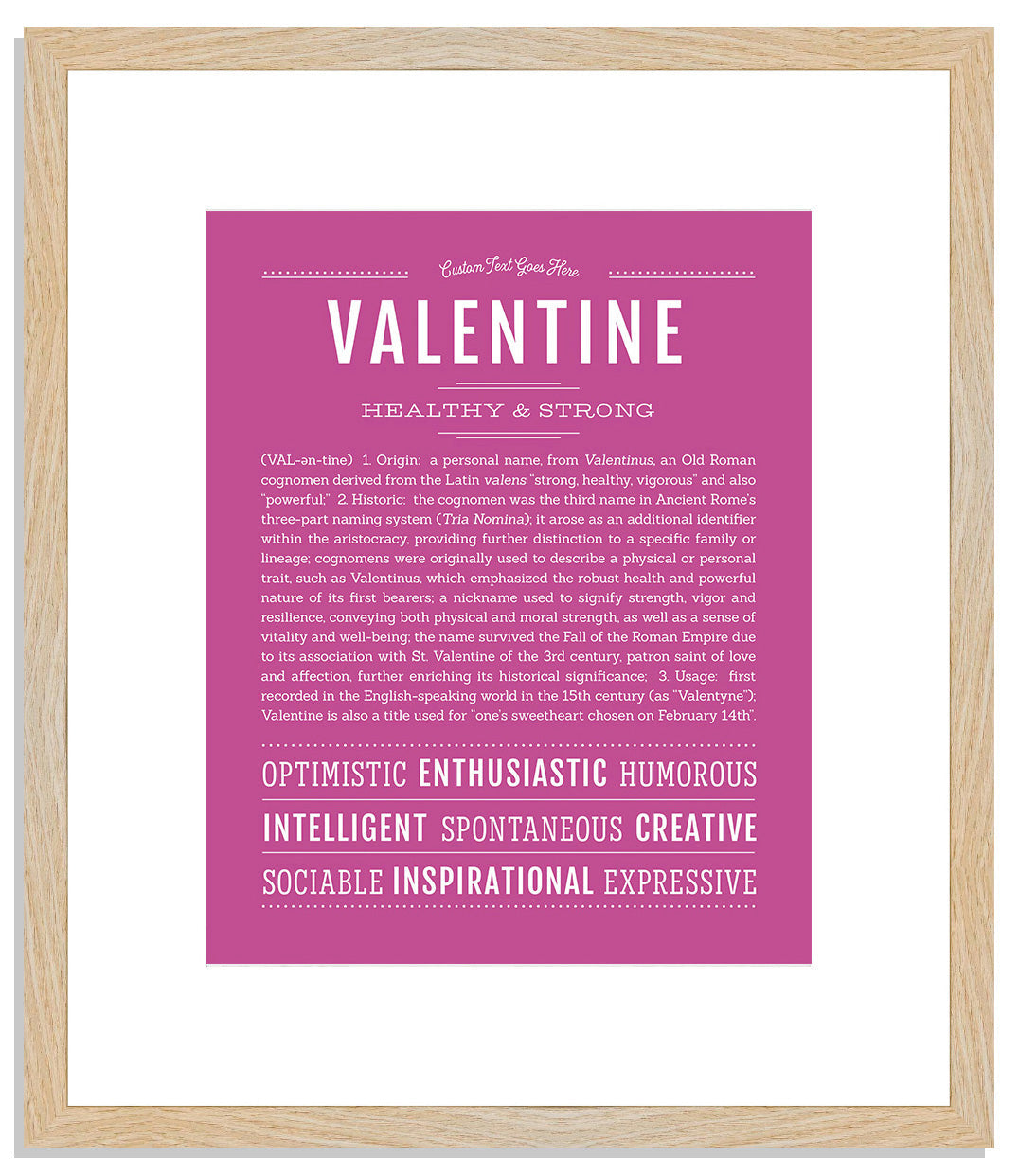 Valentine | Name Art Print