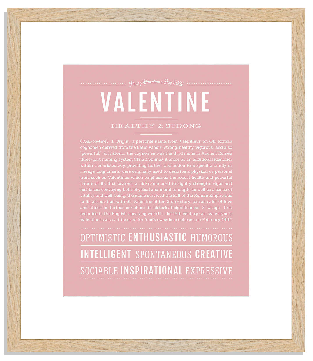 Valentine | Name Art Print