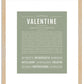 Valentine | Name Art Print
