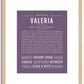 Valeria | Name Art Print