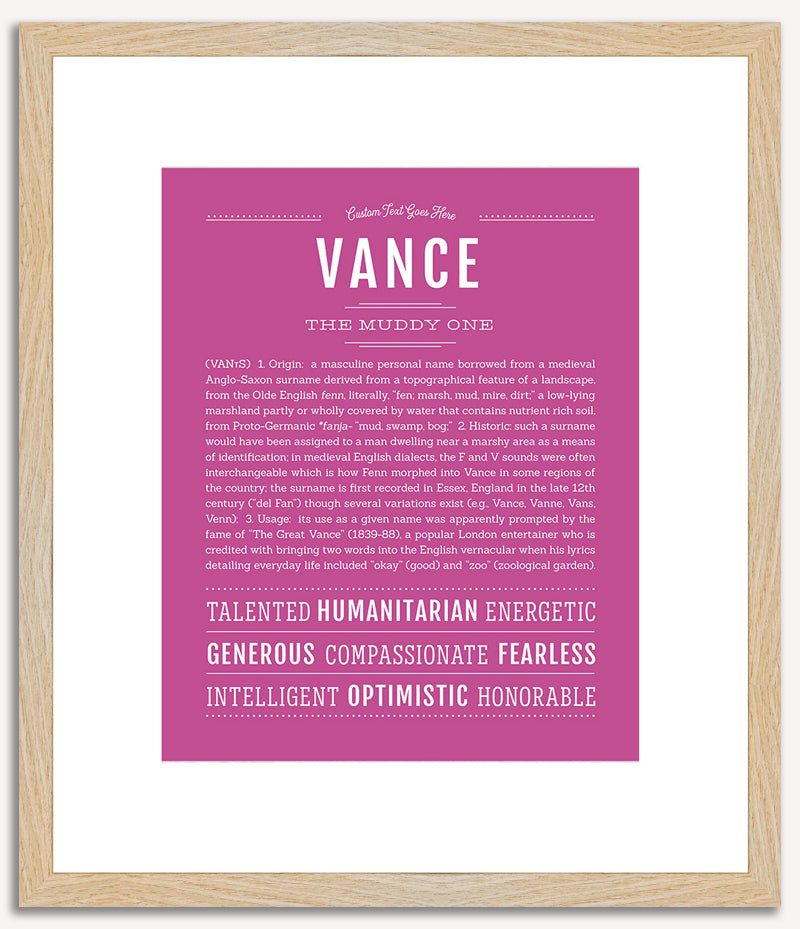 Vance | Name Art Print