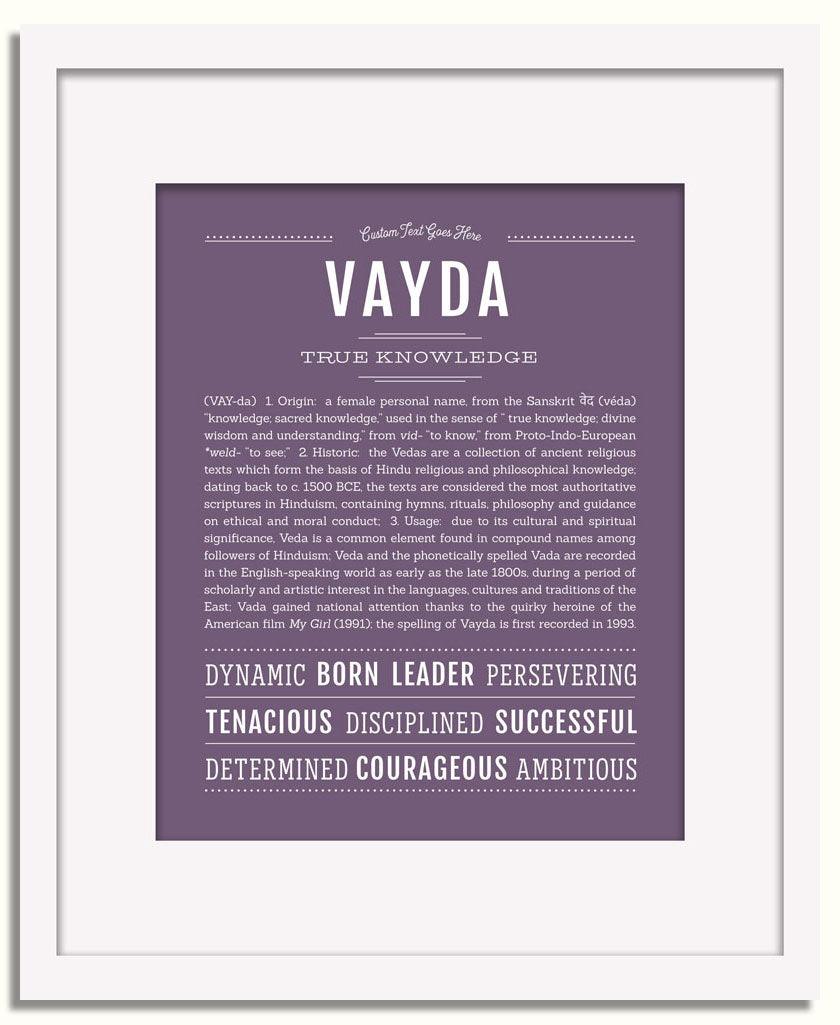 Frame Options | Deep Purple | White Frame, Matted