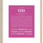 Vera | Name Art Print