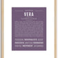 Vera | Name Art Print