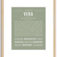 Vera | Name Art Print