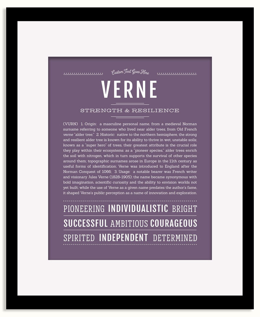 Frame Options | Deep Purple | Black Frame, Matted