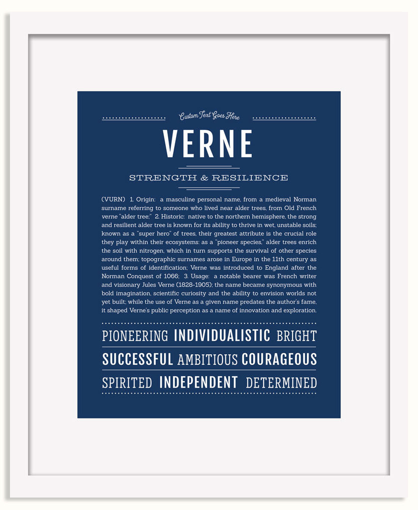 Frame Options | Midnight Blue | White Frame, Matted
