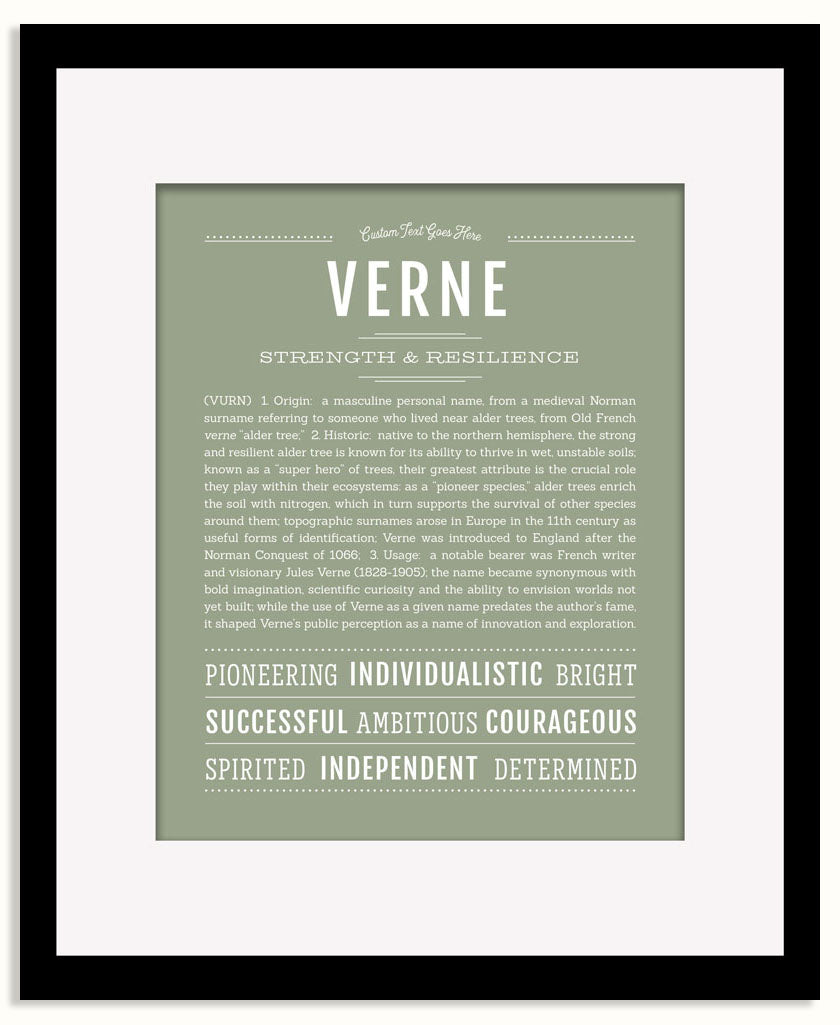 Frame Options | Sage | Black Frame, Matted