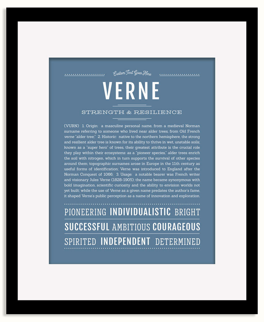 Frame Options | Steele Blue | Black Frame, Matted