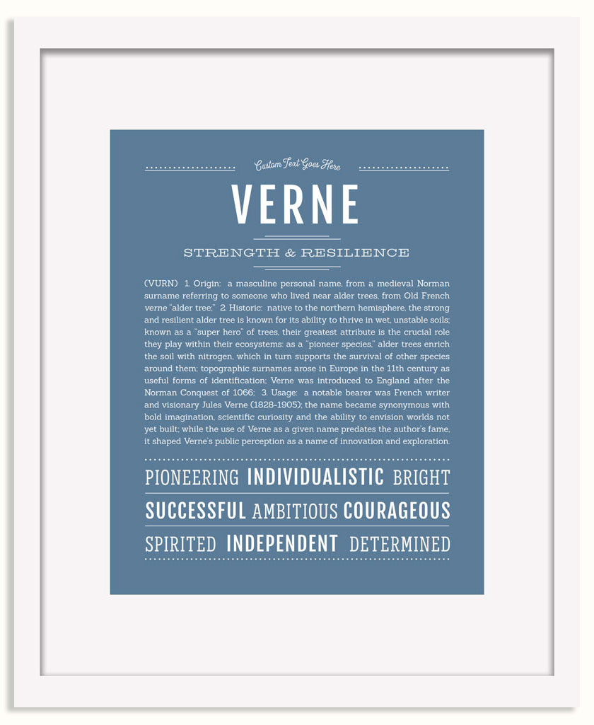 Frame Options | Steele Blue | White Frame, Matted
