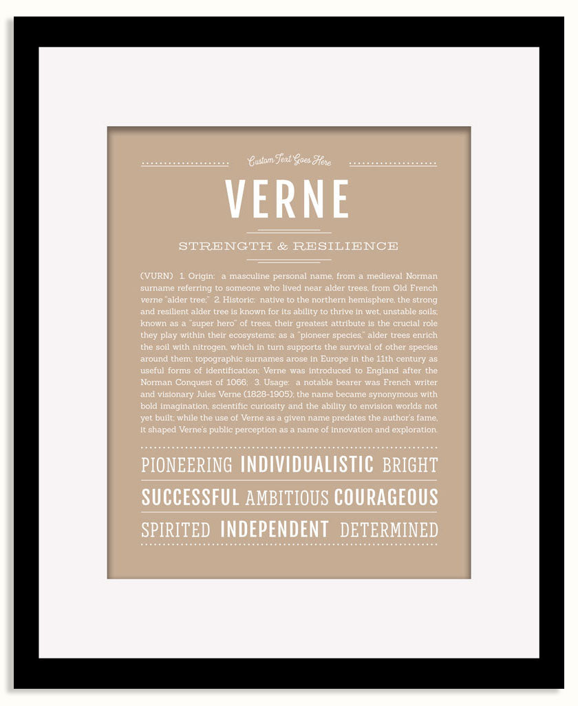 Frame Options | Tan | Black Frame, Matted