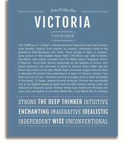 36 In Name Victoria Victoria Personalized Name Meaning Art Prints – Name Stories