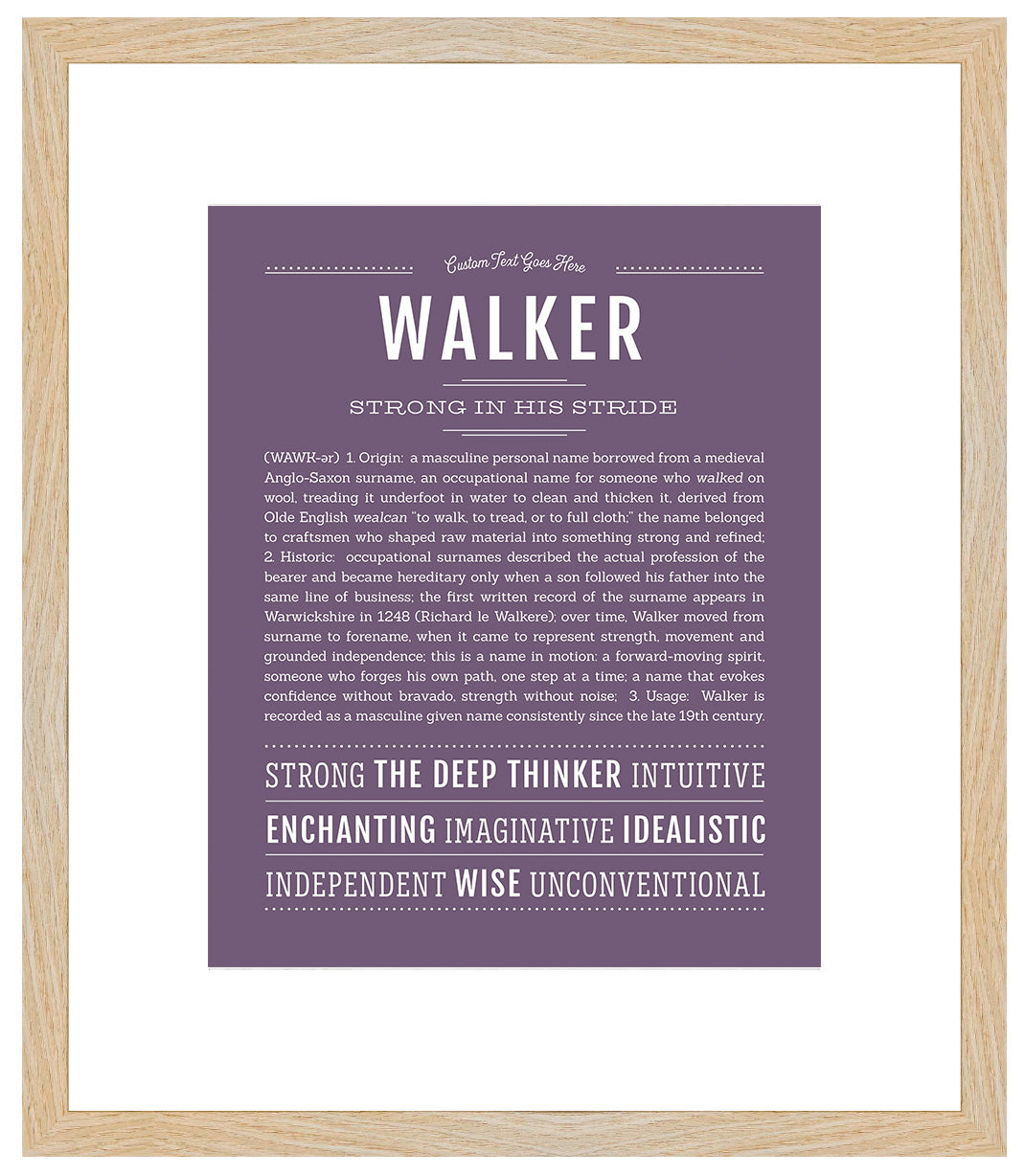 Frame Options | Deep Purple | Maple Frame, Matted