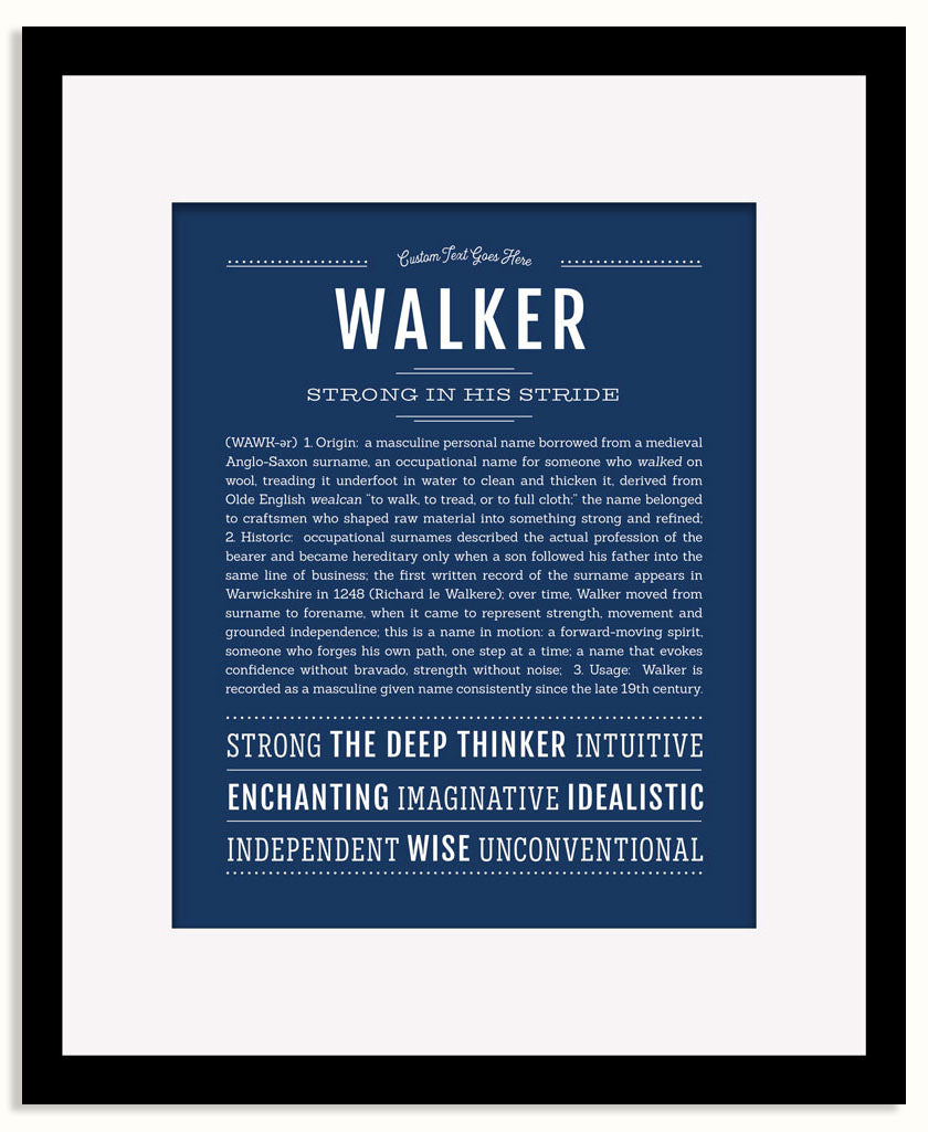 Frame Options | Midnight Blue | Black Frame, Matted