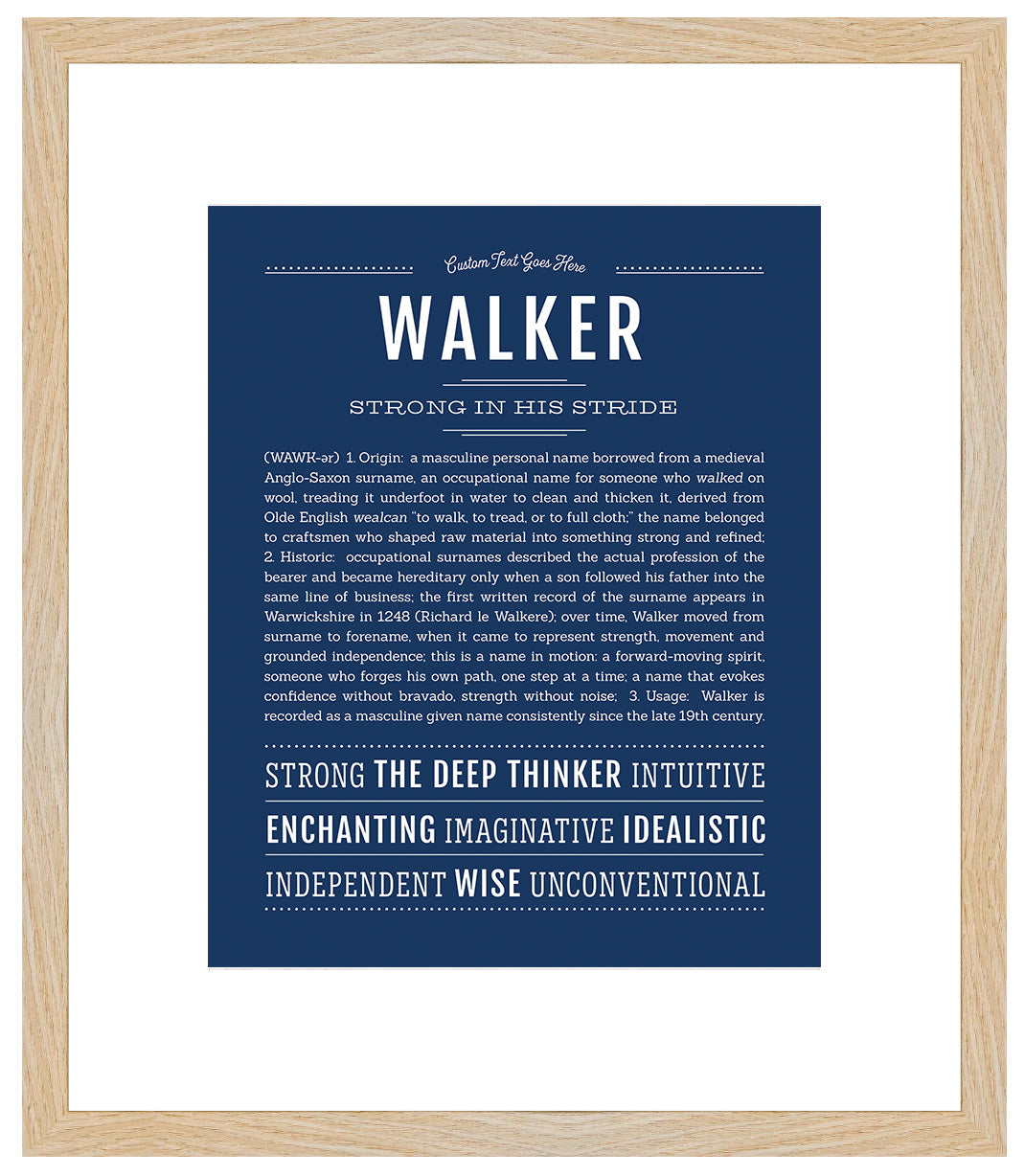 Frame Options | Midnight Blue | Maple Frame, Matted