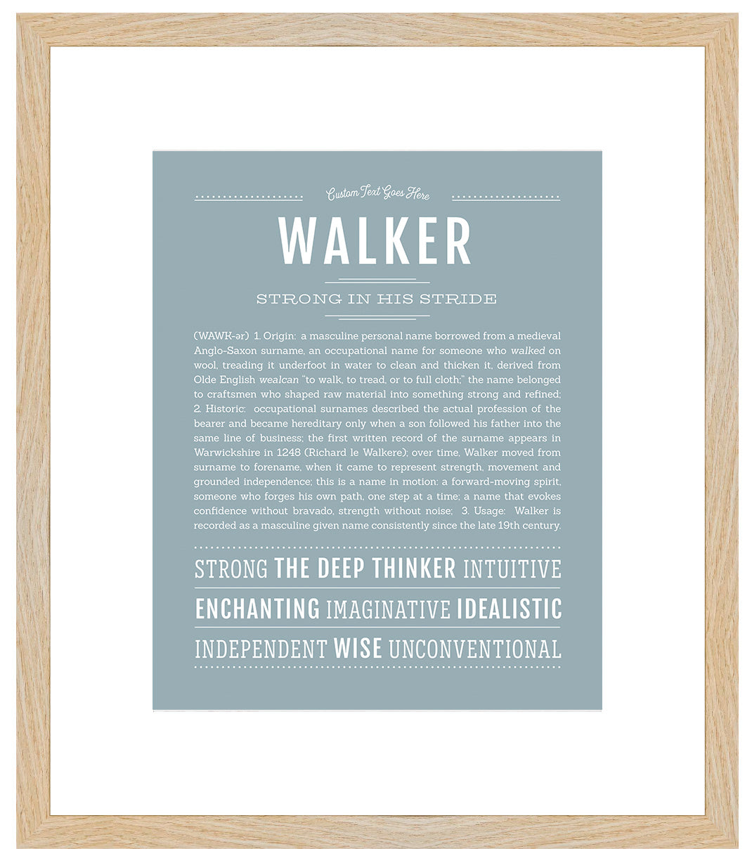 Frame Options | Powder Blue | Maple Frame, Matted