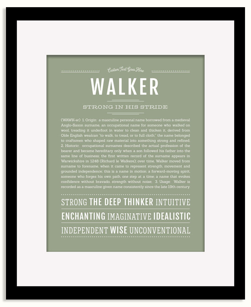 Frame Options | Sage | Black Frame, Matted