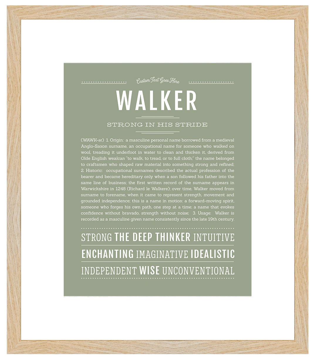 Frame Options | Sage | Maple Frame, Matted