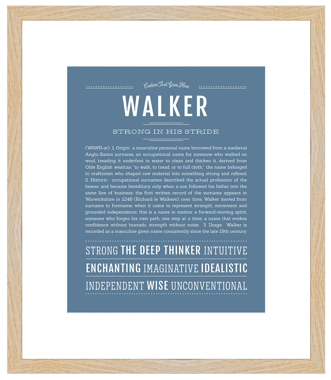 Frame Options | Steele Blue | Maple Frame, Matted