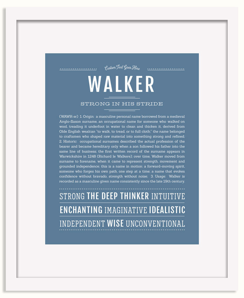 Frame Options | Steele Blue | White Frame, Matted