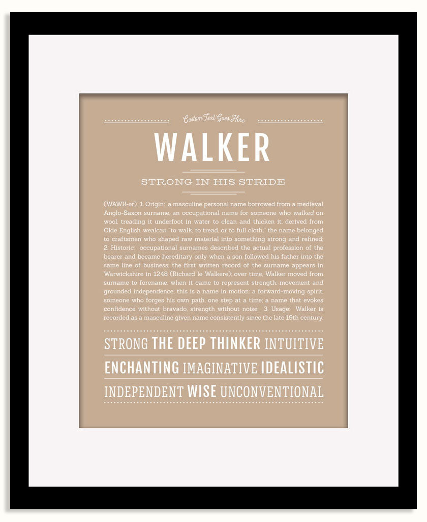 Frame Options | Tan | Black Frame, Matted