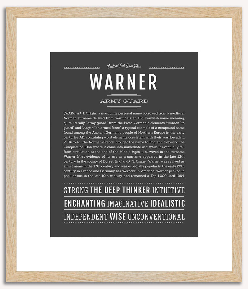 Warner | Name Art Print