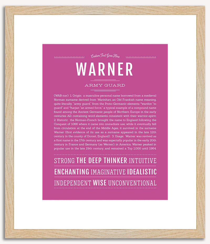 Warner | Name Art Print