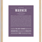 Warner | Name Art Print