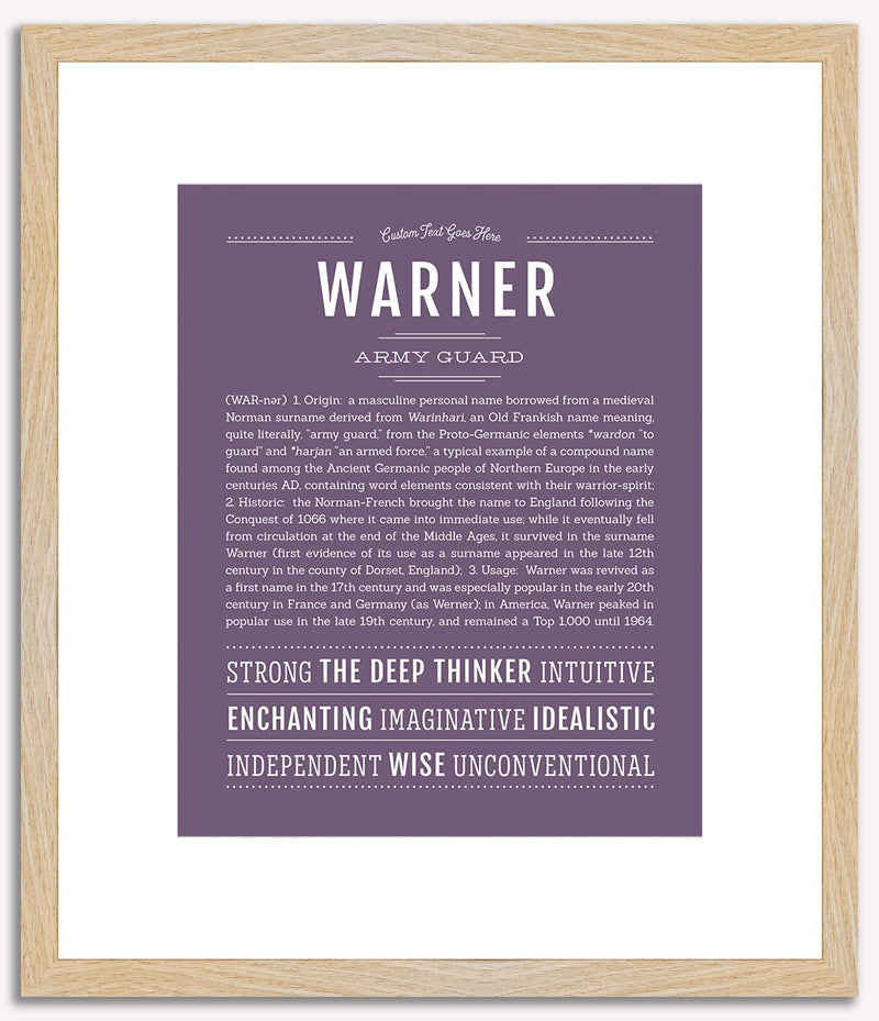 Warner | Name Art Print