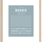 Warner | Name Art Print